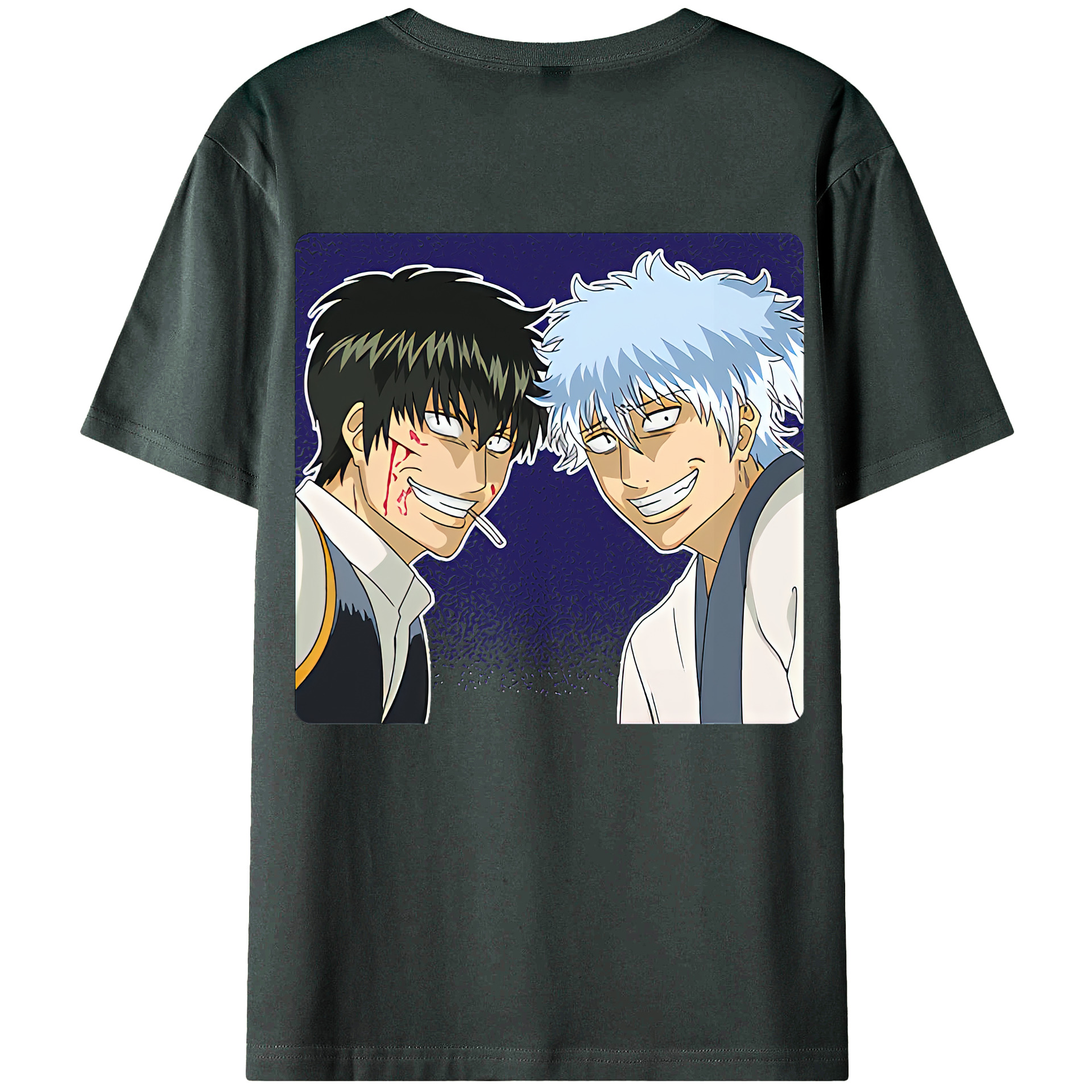 （画像用） ぎんたま 坂田銀時（さかたぎんとき） 神楽 志村新八（しむら しんぱち） GINTAMA Sakata Gintoki Kagura Shimura Shinpachi 綿100％ メンズ半袖Tシャツ（バックプリント） 通気性